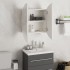 Armario de baño con espejo redondo y LED blanco 47x47x17,5