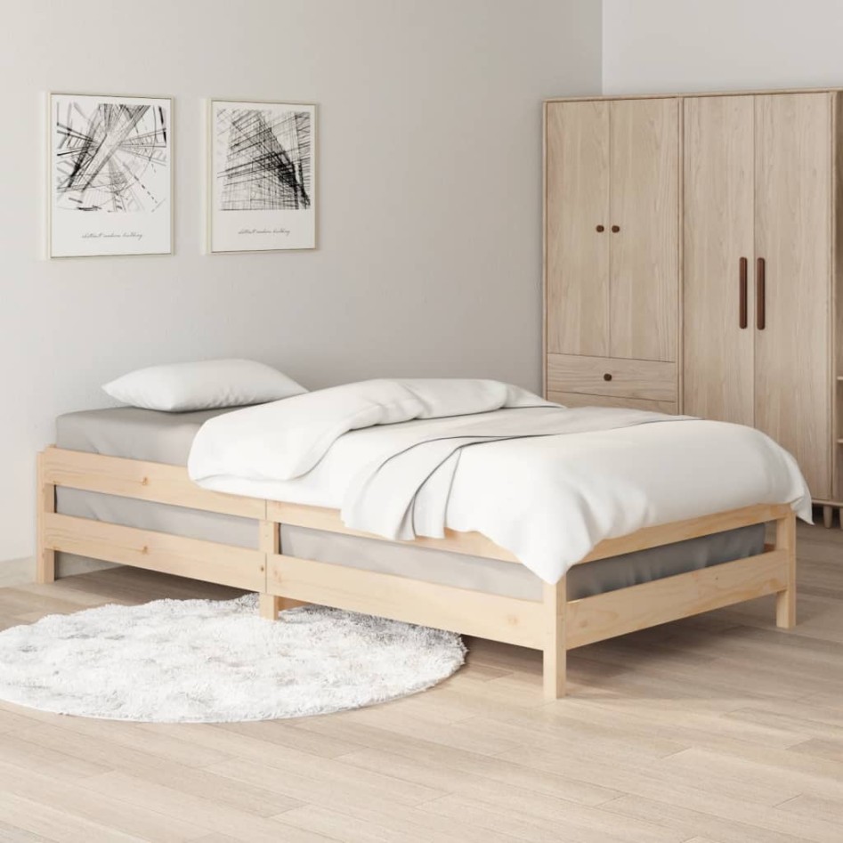Cama apilable de madera pino maciza 90x200