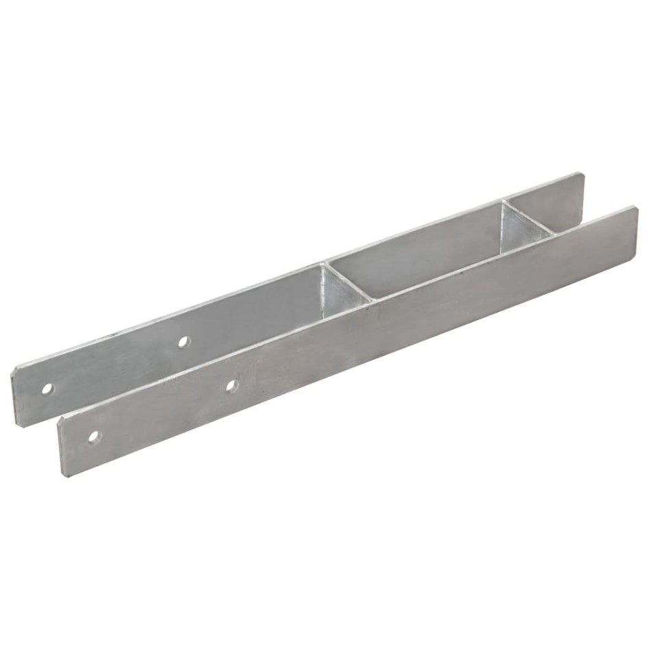 Anclajes de valla 6 uds acero galvanizado plateado 7x6x60