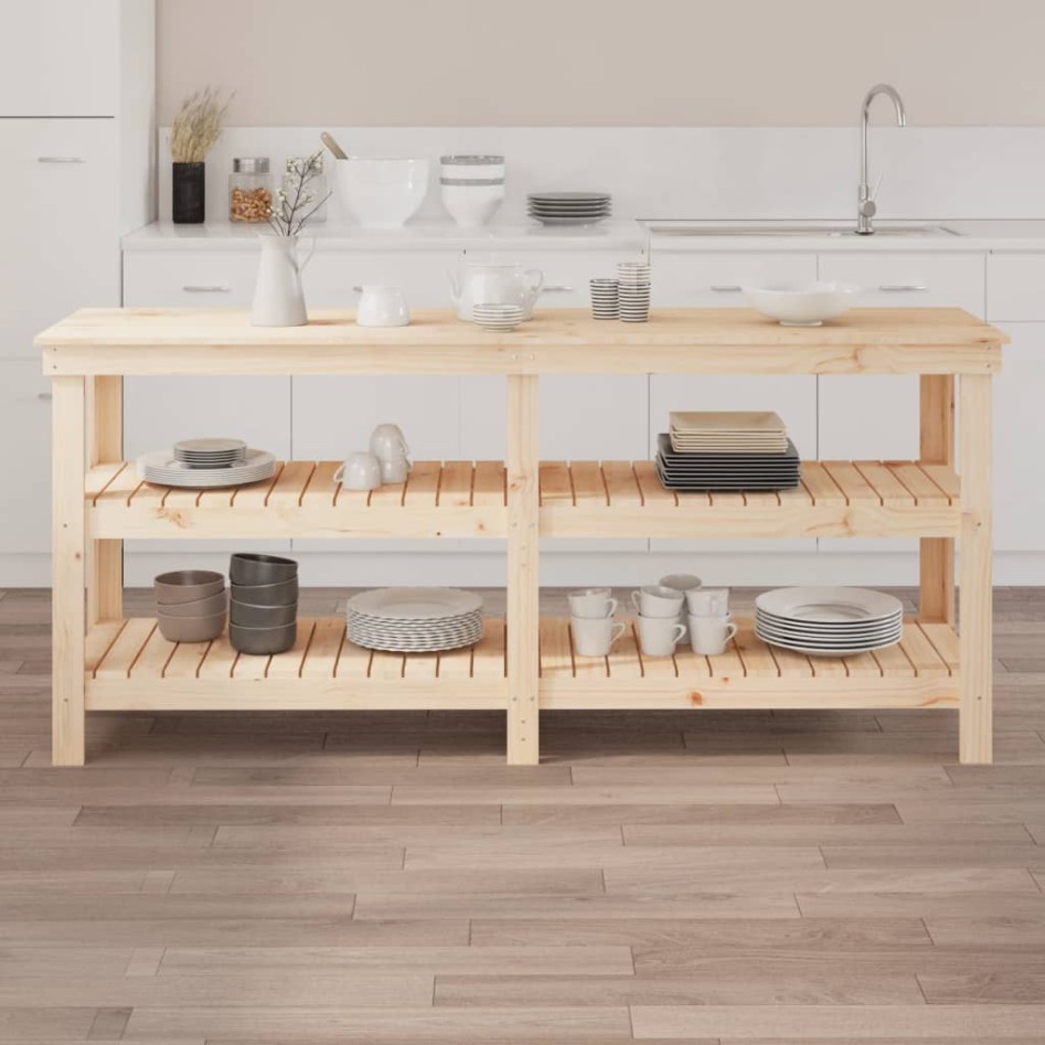 Banco de trabajo de madera maciza de pino 181x50x80