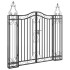 Puerta de jardín de hierro forjado negro 121x8x120