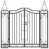 Puerta de jardín de hierro forjado negro 121x8x120