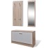 Muebles de entradita con zapatero madera 3 color roble y