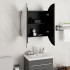 Armario de baño con espejo redondo y LED negro 54x54x17,5