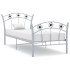 Estructura de cama sin colchón metal gris 90x200