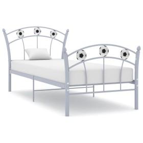 Estructura de cama sin colchón metal gris 90x200
