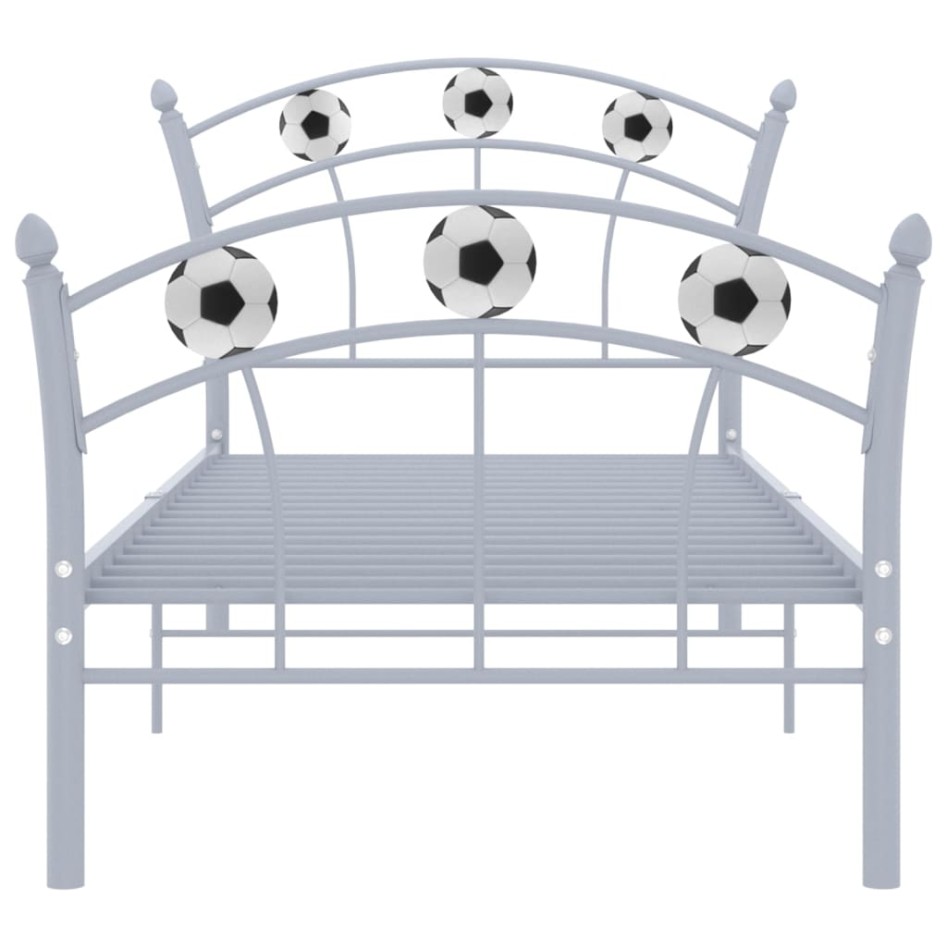 Estructura de cama sin colchón metal gris 90x200