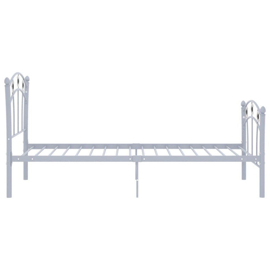 Estructura de cama sin colchón metal gris 90x200