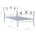 Estructura de cama sin colchón metal gris 90x200