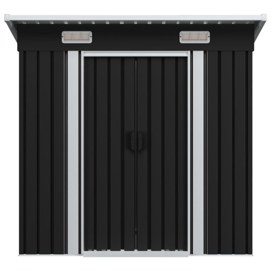 Cobertizo para jardín de acero gris