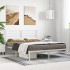 Estructura cama sin colchón con cabecero metal blanco