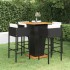 Set de bar de jardín 5 pzas y cojines ratán sintético