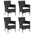 Set comedor de jardín 5 pzas con cojines ratán sintético