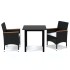 Set de comedor de jardín 3 pzas y cojines ratán sintético