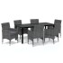Set comedor jardín 7 pzas y cojines ratán sintético
