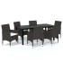 Set muebles de jardín con cojines 7 pzas ratán sintético