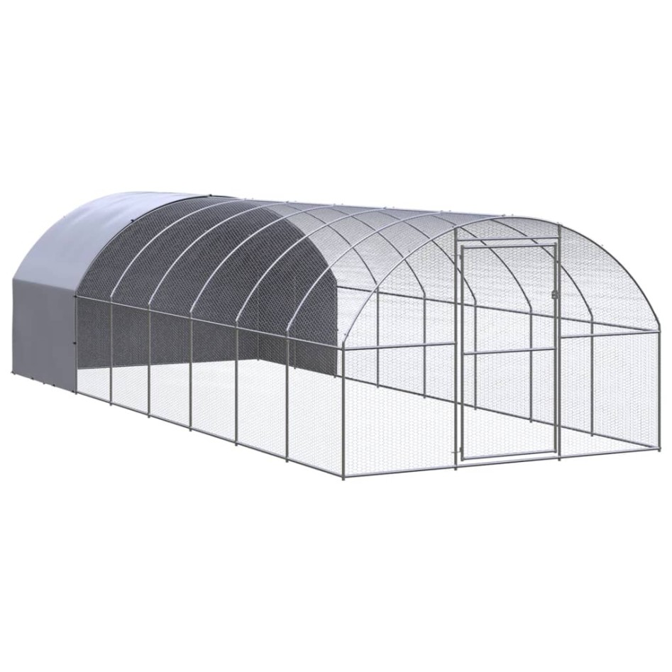 Gallinero de exterior de acero galvanizado 3x8x2