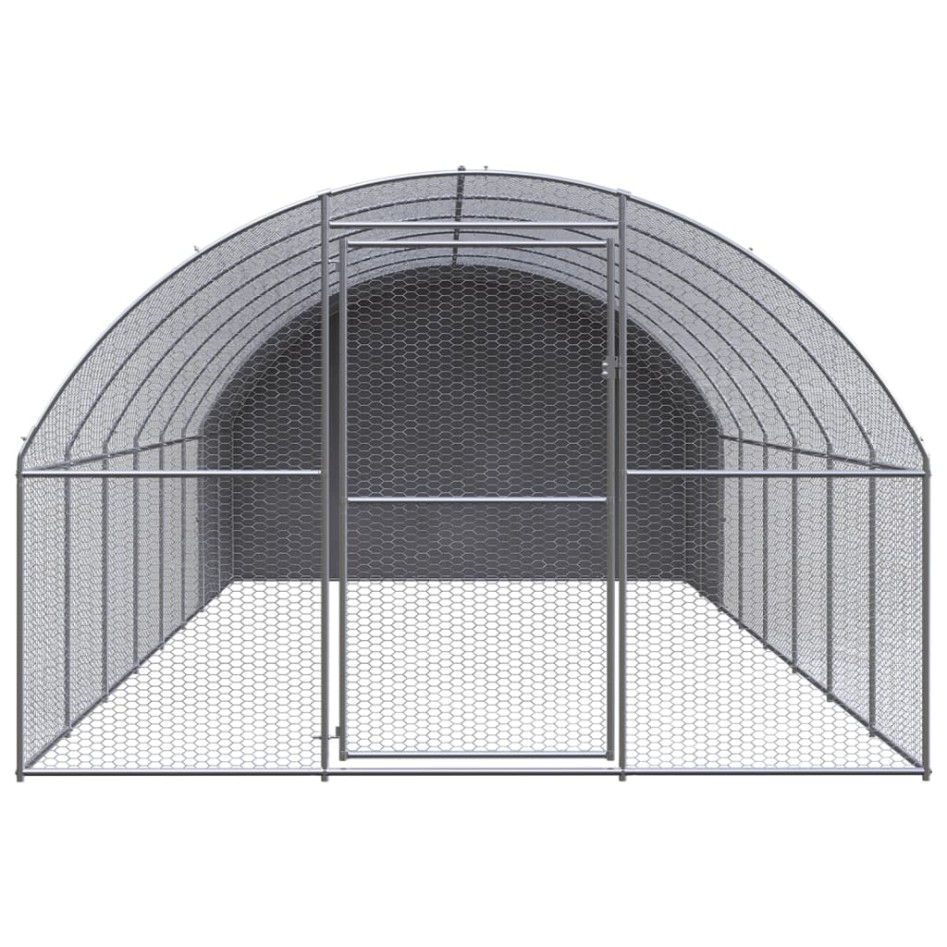 Gallinero de exterior de acero galvanizado 3x8x2