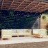 Muebles de jardín 7 pzas y cojines madera maciza de pino