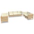 Muebles de jardín 7 pzas y cojines madera maciza de pino
