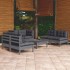 Juego de muebles de jardín 7 pzas y cojines madera maciza