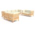 Muebles de jardín 8 piezas cojines madera maciza de
