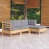Juego de muebles de jardín 4 pzas y cojines madera de