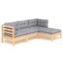 Juego de muebles de jardín 4 pzas y cojines madera de