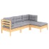 Juego de muebles de jardín 4 pzas y cojines madera de