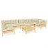 Muebles de jardín 8 piezas cojines madera de pino color