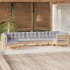 Juego de muebles de jardín 7 pzas y cojines madera pino