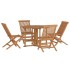 Set de comedor de jardín plegable 5 pzas madera maciza de