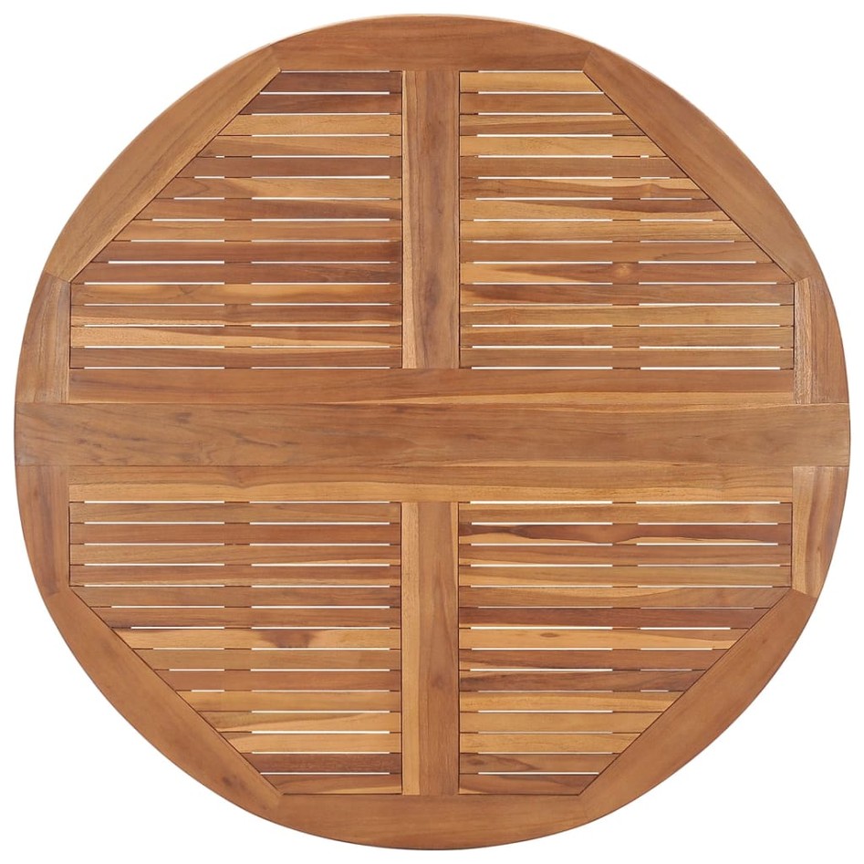 Set de comedor de jardín plegable 5 pzas madera maciza de