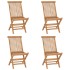 Set de comedor de jardín plegable 5 pzas madera maciza de