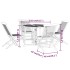 Set de comedor de jardín plegable 5 pzas madera maciza de