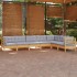 Juego de muebles de jardín 7 pzas y cojines madera maciza
