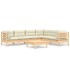 Muebles de jardín 7 pzas y cojines madera maciza de pino