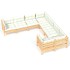 Muebles de jardín 8 pzas y cojines madera maciza de pino