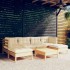 Muebles de jardín 7 piezas cojines madera de pino color