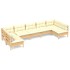 Muebles de jardín 7 pzas y cojines madera maciza de pino