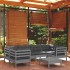 Juego de muebles de jardín 7 pzas y cojines madera de pino