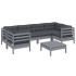 Juego de muebles de jardín 7 pzas y cojines madera de pino