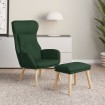 Sillón de relax con taburete tela verde oscuro