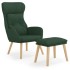Sillón de relax con taburete tela verde
