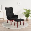 Sillón de relax con taburete tela negro