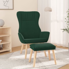 Sillón de relax con taburete tela verde