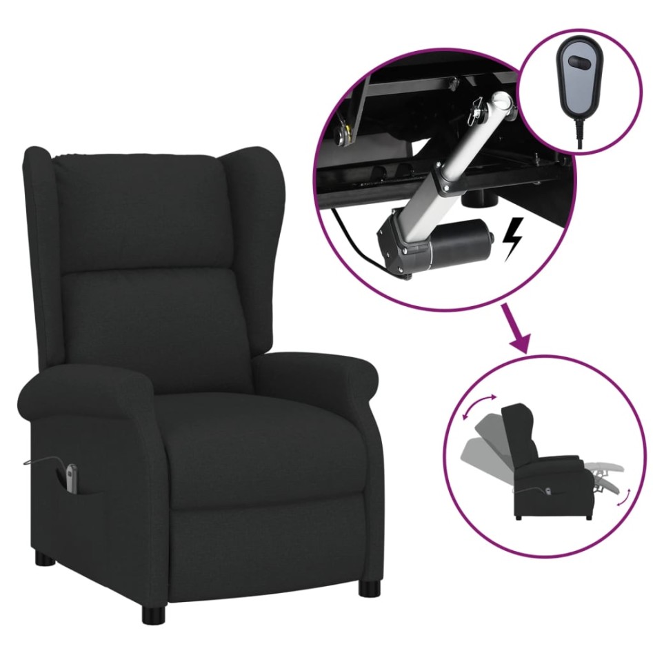 Sillón orejero reclinable eléctrico tela