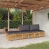 Juego muebles de jardín 3 piezas y cojines madera maciza