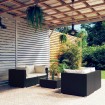 Set de muebles de jardín 5 pzas y cojines ratán sintético negro