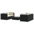 Set de muebles de jardín 5 pzas y cojines ratán sintético